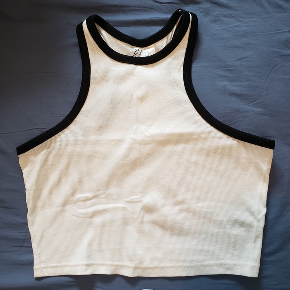 H&M Size M Cropped High Neck Tank with Black Bias - Picture 1 of 6